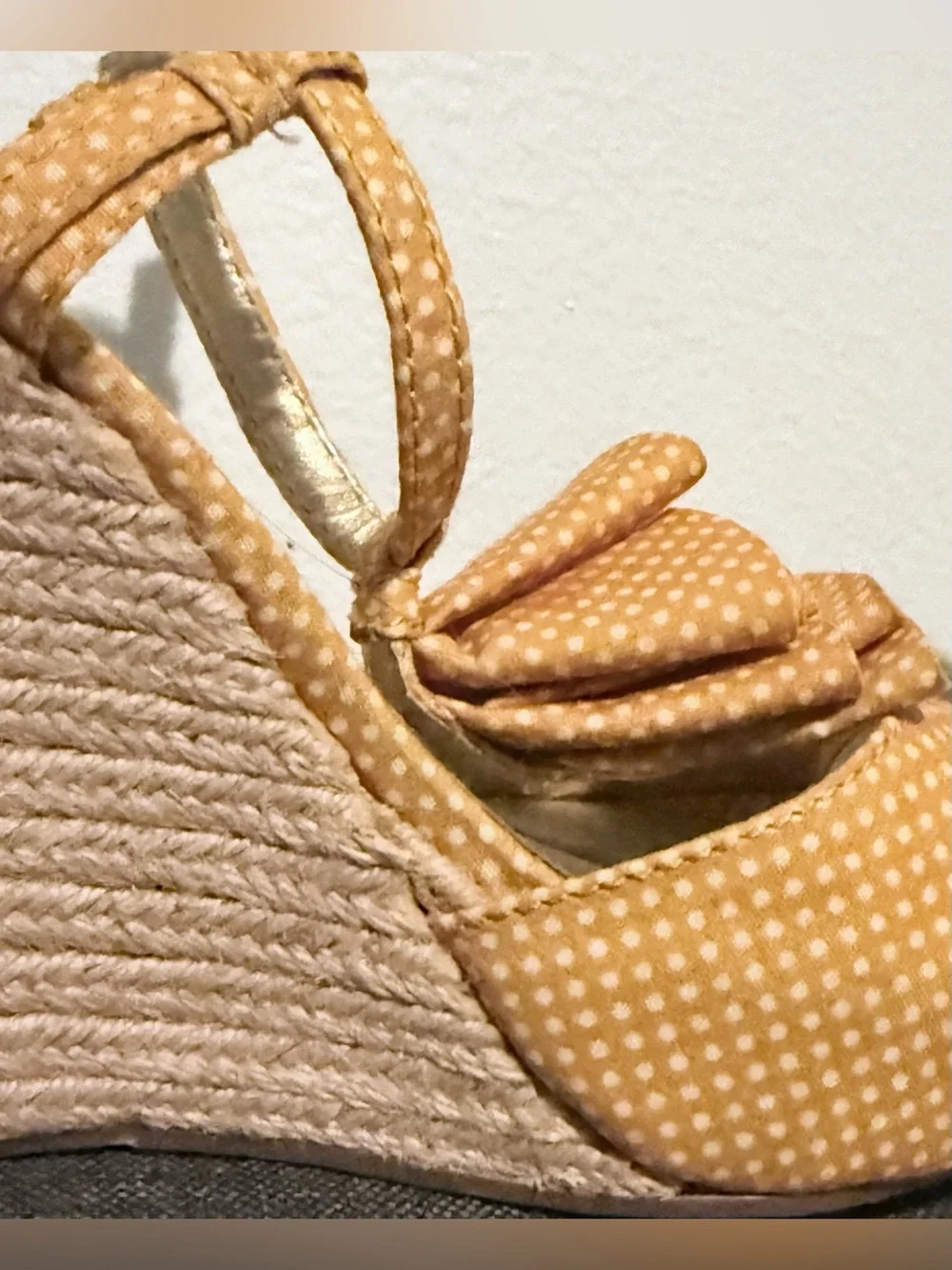 Seychelles Orange Polka Dot Ruffle Wedge Sandals
